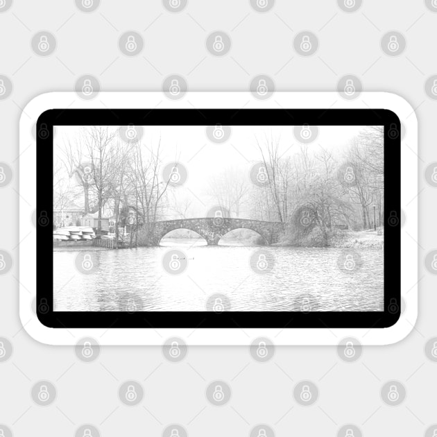 Snow at Clove Lakes Bridge Sticker by ShootFirstNYC